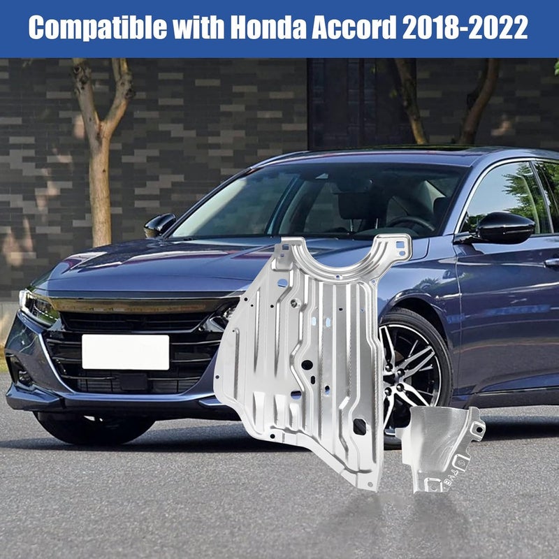 TomGoo Engine Splash Guard Shield Under Car Shield Cover Compatible with Honda Accord 2018 2019 2020 2021 2022，74116-TVA-A00 74116TVAA00 Engine Splash Guard，Aluminum Engine Case Guard - Image 2